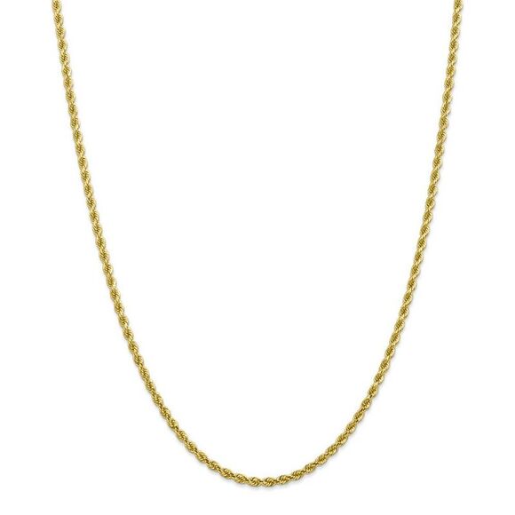 2.75mm 10k Yellow Gold Solid Diamond Cut Rope Chain Necklace, 22 Inch - Picture 3 of 8